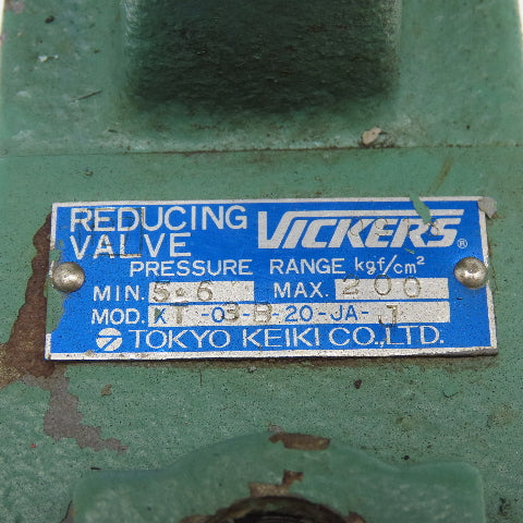 Vickers KT-03-B-20-JA-J 3/8" NPT Reducing Valve 5.6-200 kfg/cm2