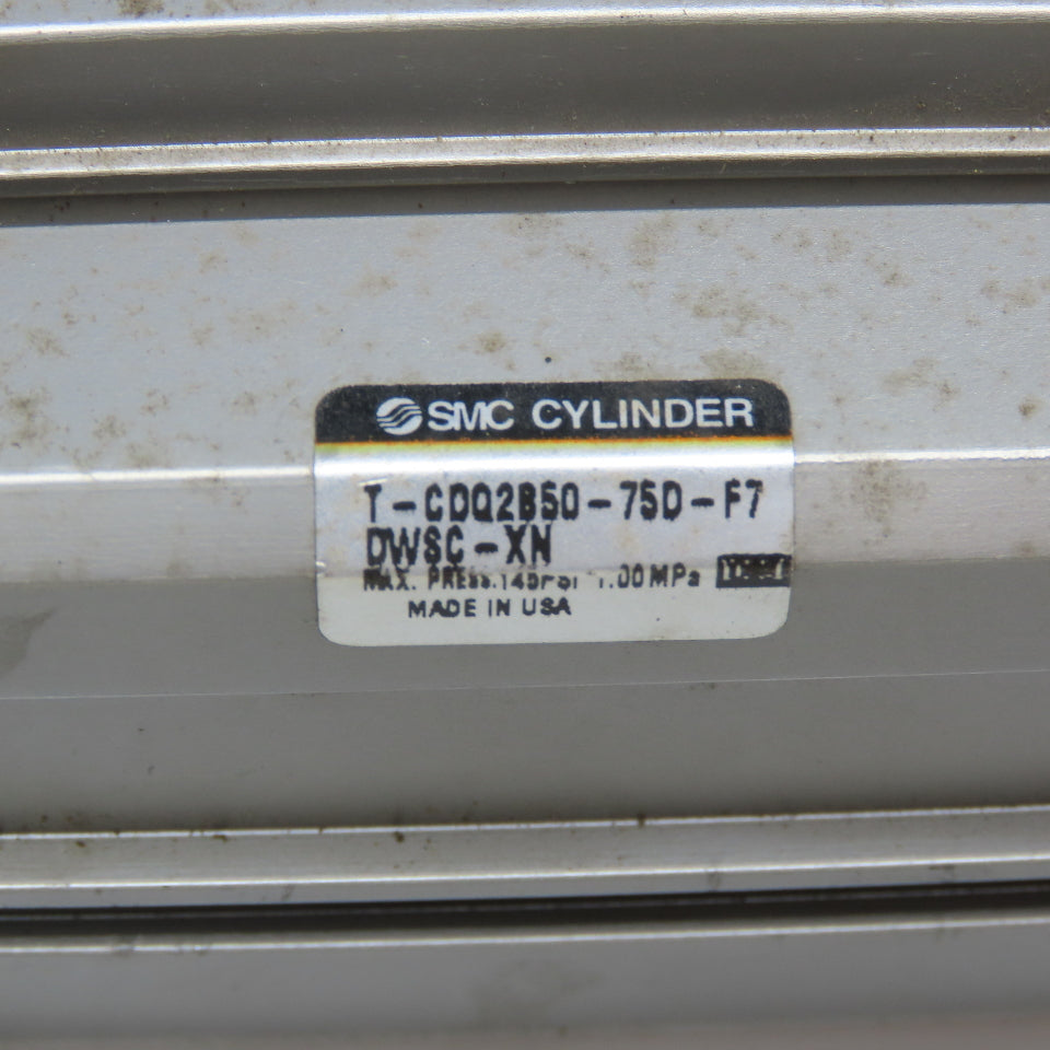 SMC T-CDQ2B50-75D-F7 50mm Bore 75mm Stroke Pneumatic Cylinder 145PSI