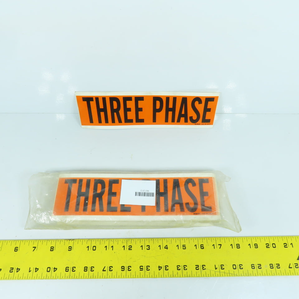 Brady 44131 Vinyl THREE PHASE Marker Sticker Cards 9 x 2-3/4" Lot Of 40
