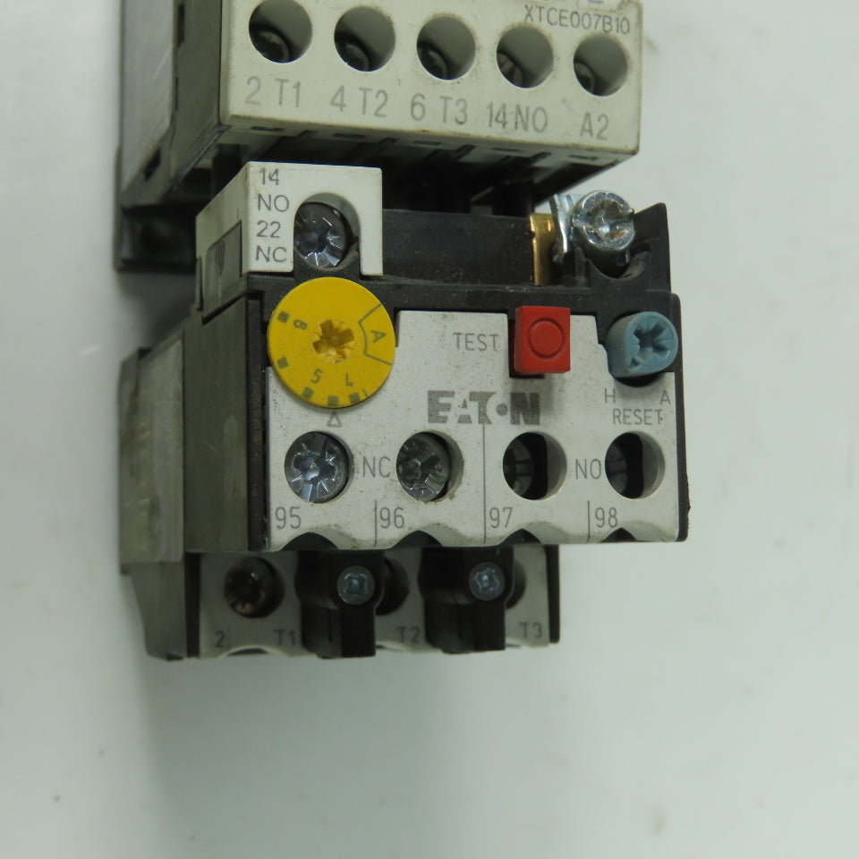 Eaton XTCE007B10 XTOB006BC1 600VAC Contactor 120V Coil 4-6A Trip Overload