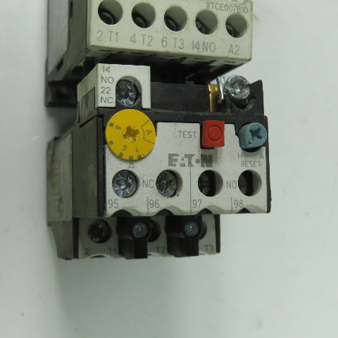 Eaton XTCE007B10 XTOB006BC1 600VAC Contactor 120V Coil 4-6A Trip Overload