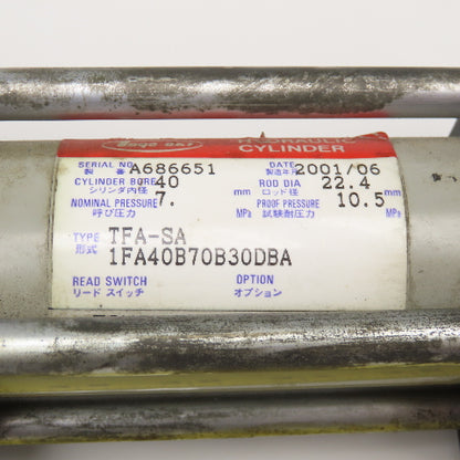 Toyo-Oki TFA-SA 40mm Bore 40mm Stroke Double Acting Hydraulic Cylinder