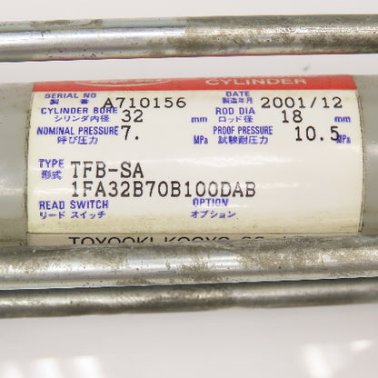 Toyo-Oki TFB-SA 32mm Bore 95mm Stroke Double Acting Hydraulic Cylinder