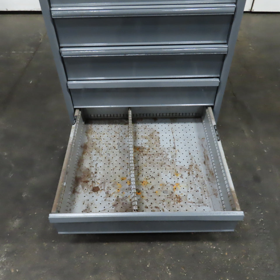 9 Drawer Industrial Parts Tool Storage Shop Cabinet 28" x 28" x 60" H (Painted)