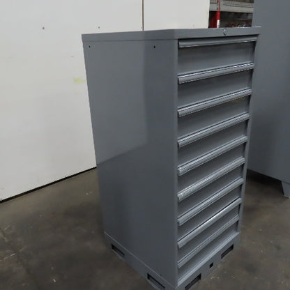9 Drawer Industrial Parts Tool Storage Shop Cabinet 28" x 28" x 60" H (Painted)