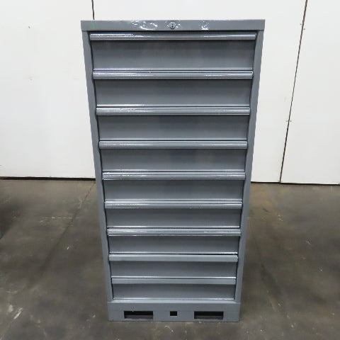 9 Drawer Industrial Parts Tool Storage Shop Cabinet 28" x 28" x 60" H (Painted)