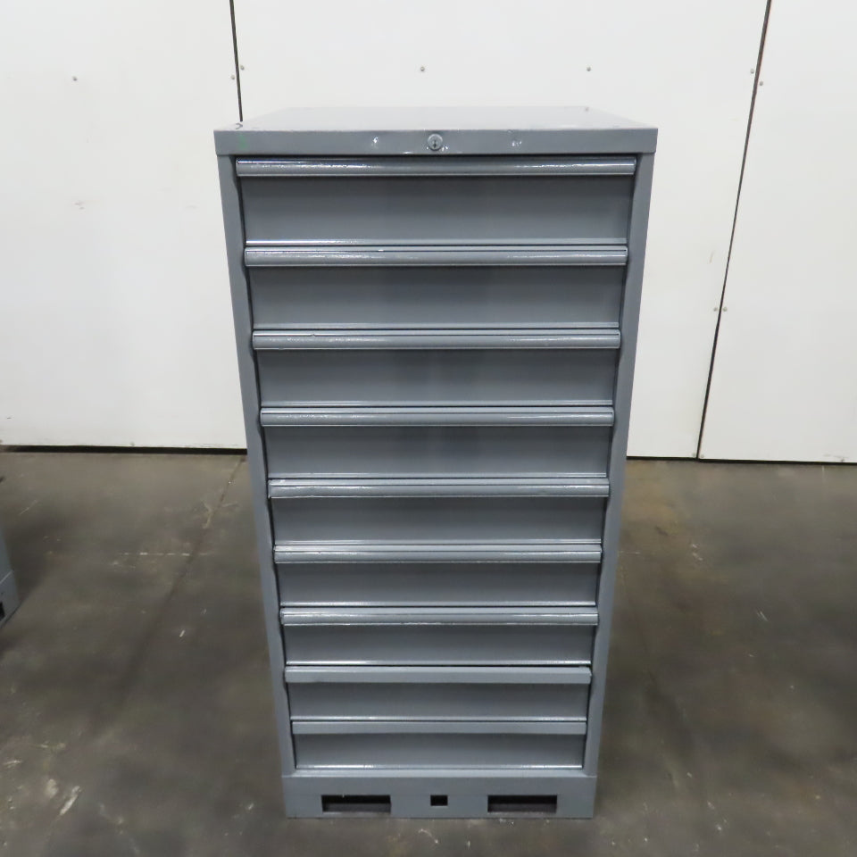 9 Drawer Industrial Parts Tool Storage Shop Cabinet 28" x 28" x 60" H (Painted)