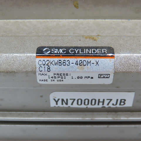 SMC CQ2KWB63-40DM-X 63mm Bore 40mm Stroke Double Rod Air Cylinder