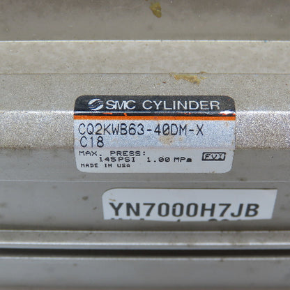 SMC CQ2KWB63-40DM-X 63mm Bore 40mm Stroke Double Rod Air Cylinder