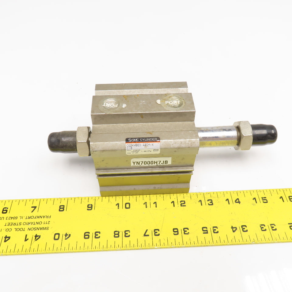 SMC CQ2KWB63-40DM-X 63mm Bore 40mm Stroke Double Rod Air Cylinder