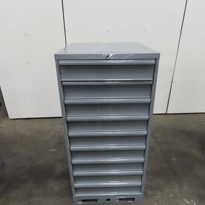 9 Drawer Industrial Parts Tool Storage Shop Cabinet 28" x 28" x 60" H (Painted)