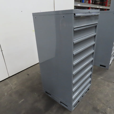 9 Drawer Industrial Parts Tool Storage Shop Cabinet 28" x 28" x 60" H (Painted)