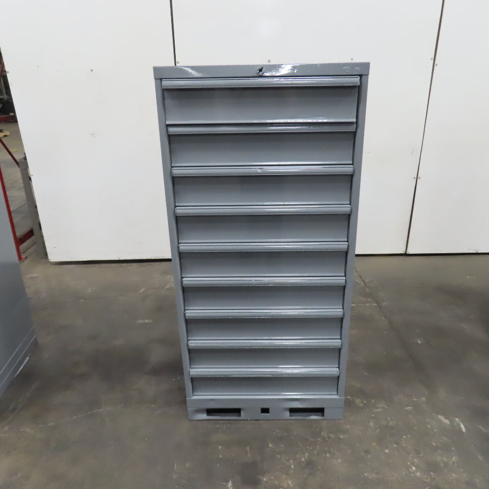 9 Drawer Industrial Parts Tool Storage Shop Cabinet 28" x 28" x 60" H (Painted)
