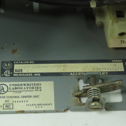 Allen Bradley 2112B-BDB-4R-6P-24R Size 1 Motor Starter Bucket 10Hp 480V 3 Pole