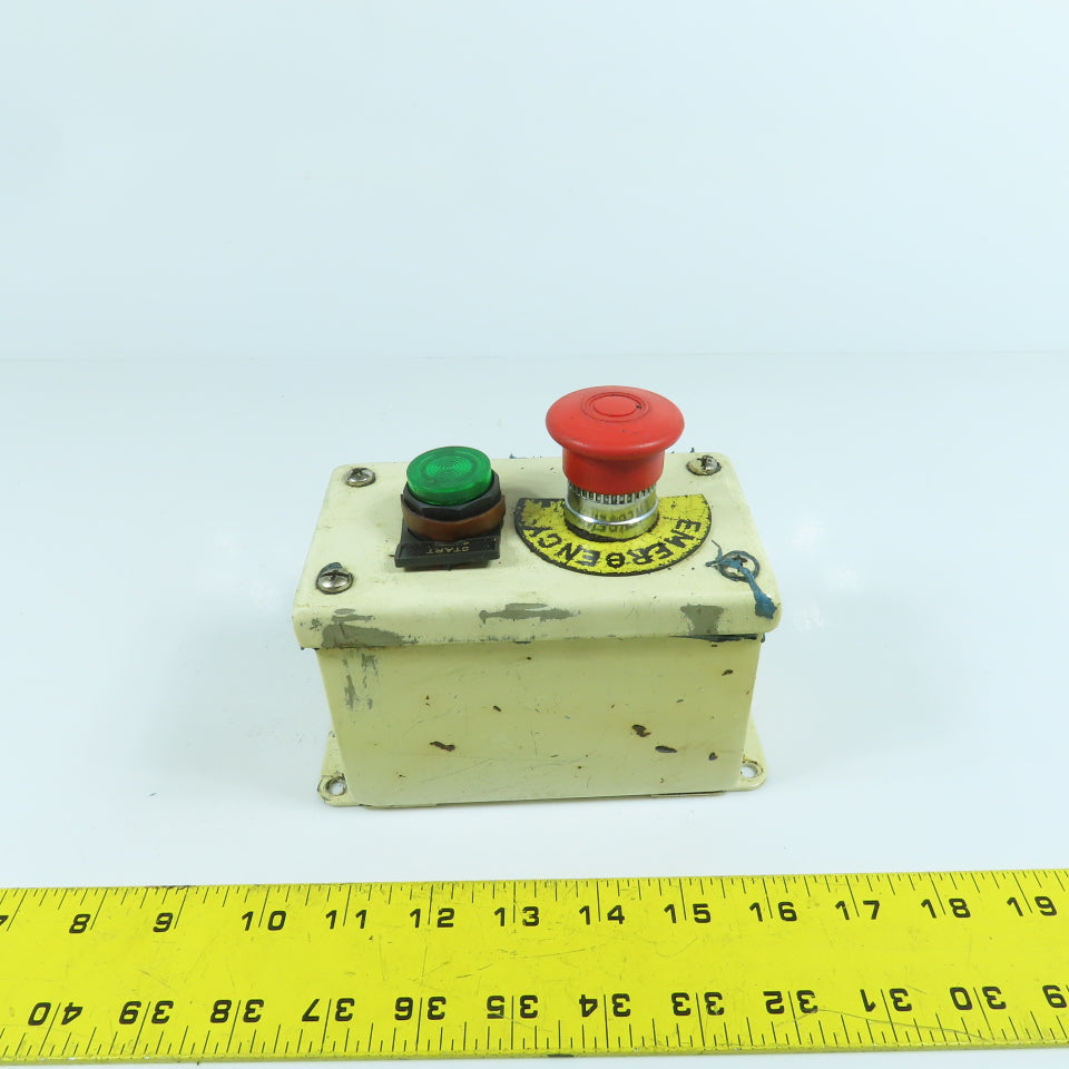 2-Button Operator Control Panel W/ E-Stop & Momentary Contact Switch