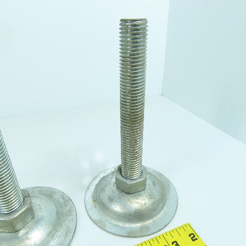 M20-2.5 Stud Mount Light Machine Table Leveling Feet 3.75" OD x 6.5" H Lot Of 6