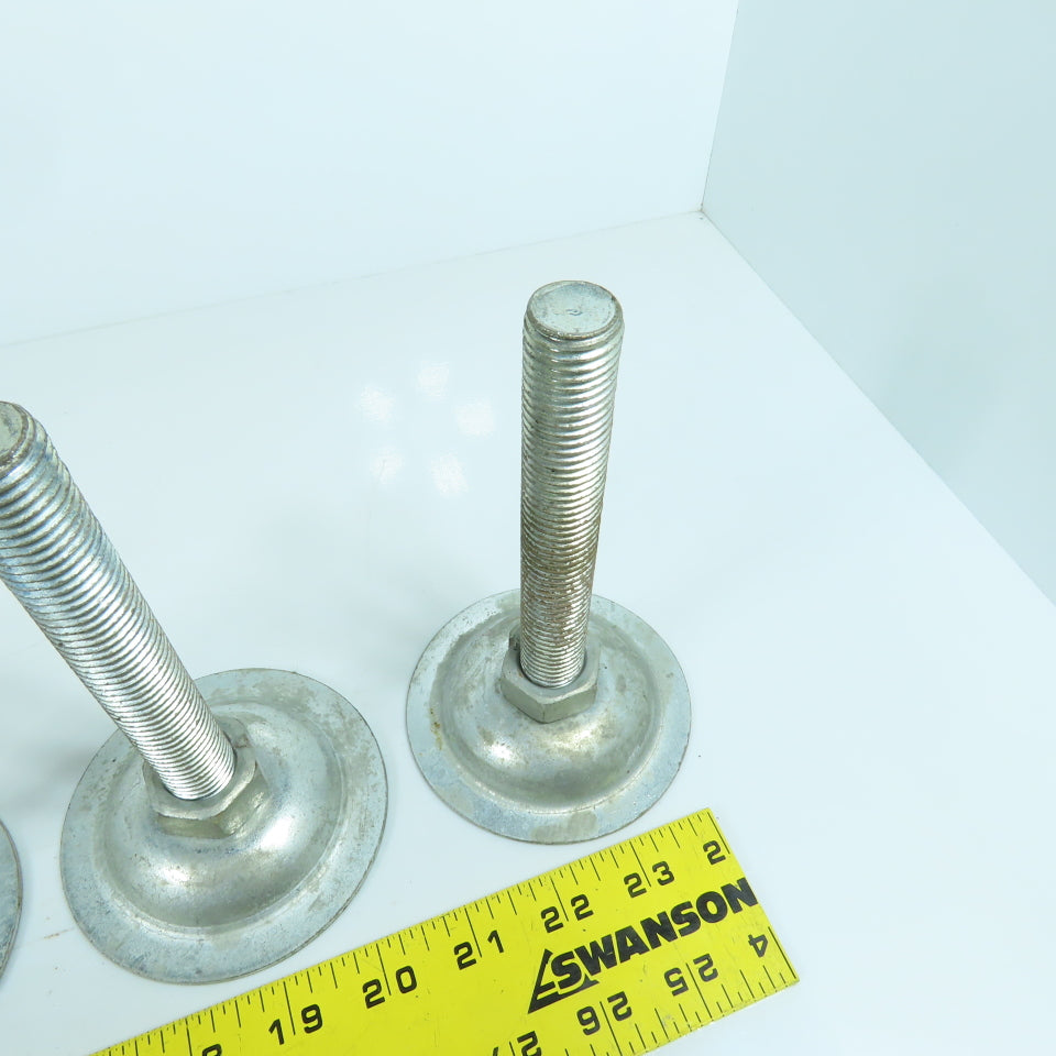 M20-2.5 Stud Mount Light Machine Table Leveling Feet 3.75" OD x 6.5" H Lot Of 6