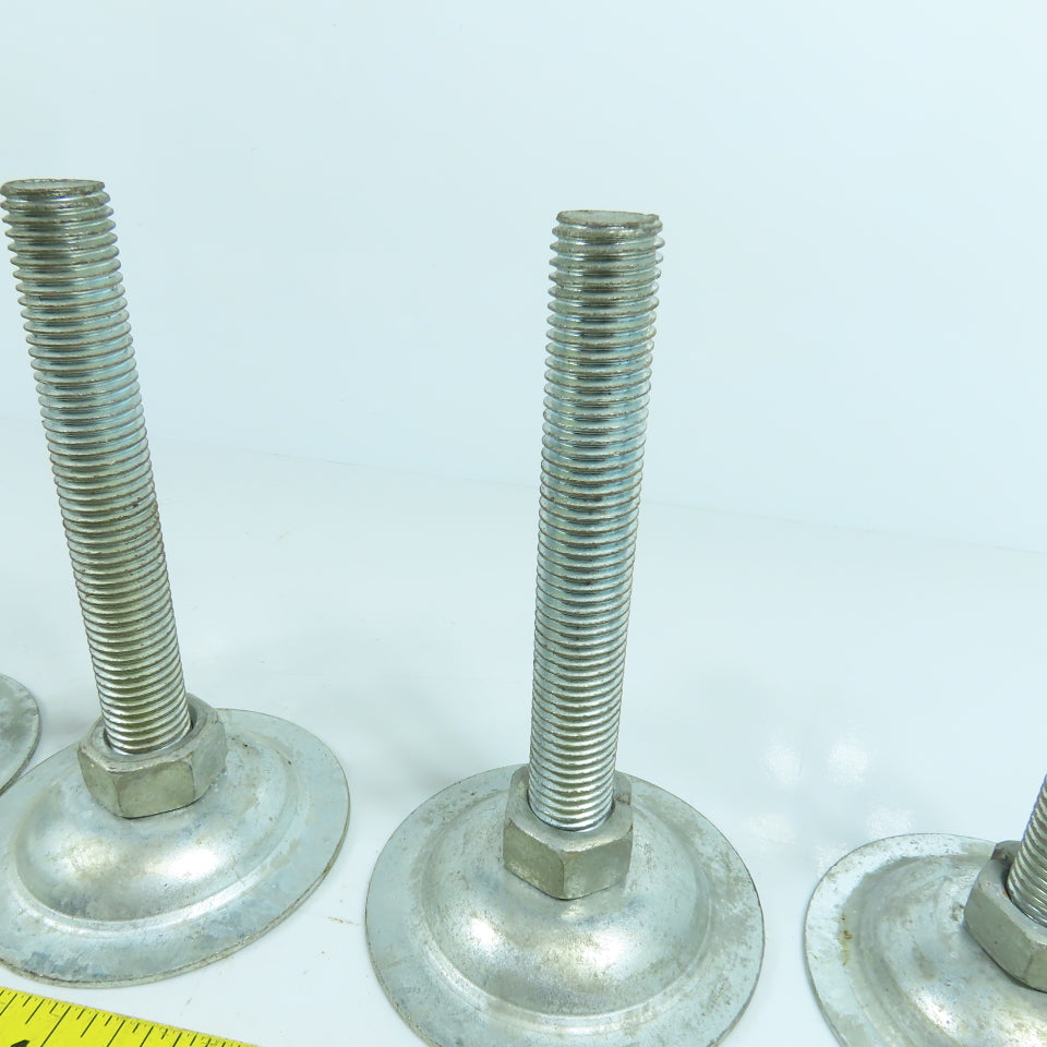 M20-2.5 Stud Mount Light Machine Table Leveling Feet 3.75" OD x 6.5" H Lot Of 6