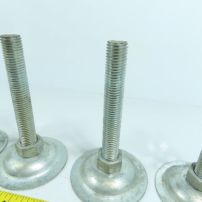 M20-2.5 Stud Mount Light Machine Table Leveling Feet 3.75" OD x 6.5" H Lot Of 6