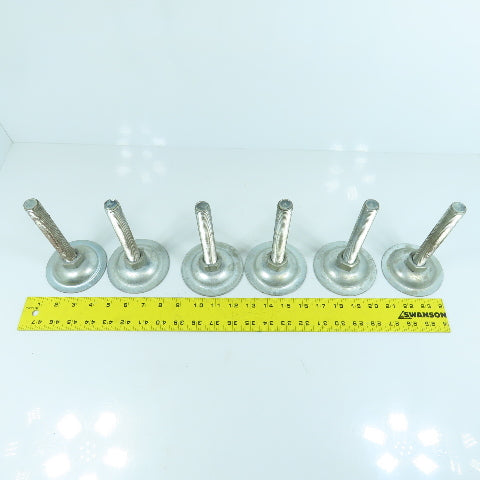 M20-2.5 Stud Mount Light Machine Table Leveling Feet 3.75" OD x 6.5" H Lot Of 6