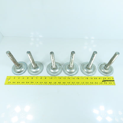 M20-2.5 Stud Mount Light Machine Table Leveling Feet 3.75" OD x 6.5" H Lot Of 6