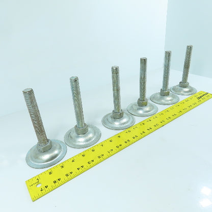 M20-2.5 Stud Mount Light Machine Table Leveling Feet 3.75" OD x 6.5" H Lot Of 6