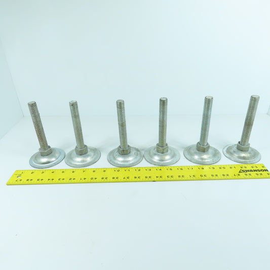M20-2.5 Stud Mount Light Machine Table Leveling Feet 3.75" OD x 6.5" H Lot Of 6