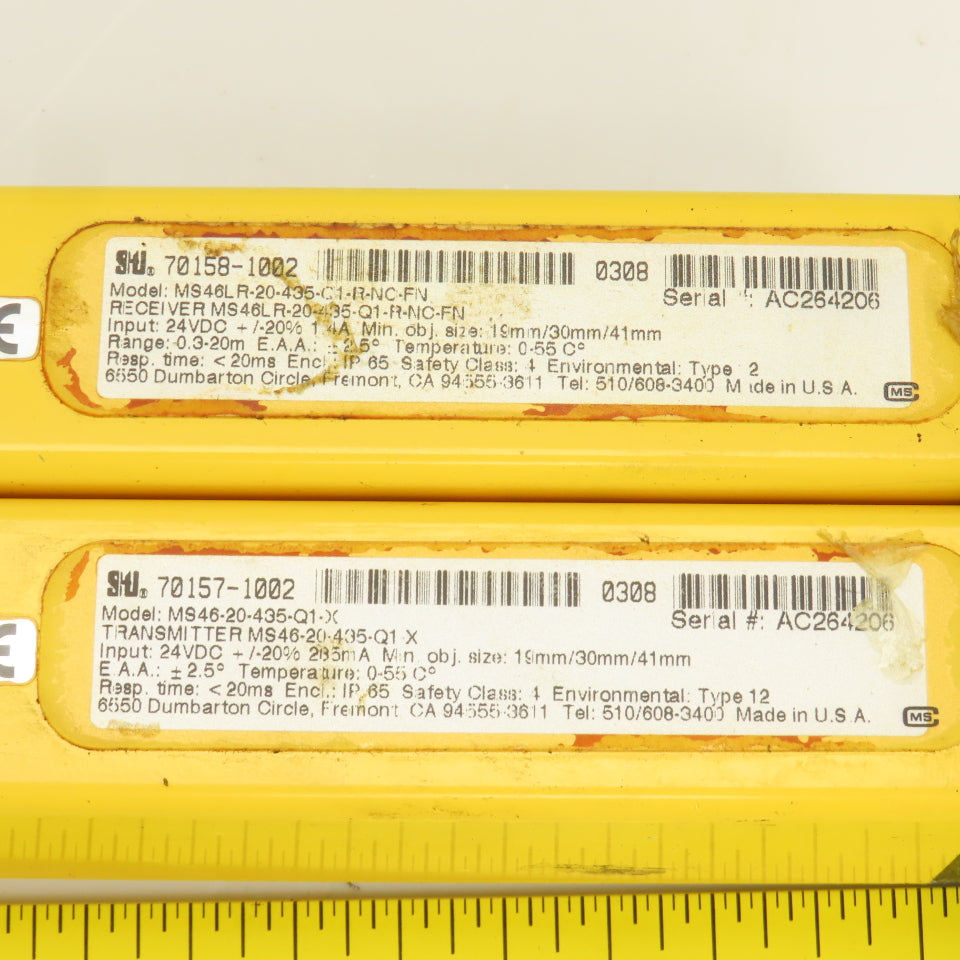 STI 70158-1002 70157-1002 Safety Light Curtain Set Transmitter & Receiver 24VDC