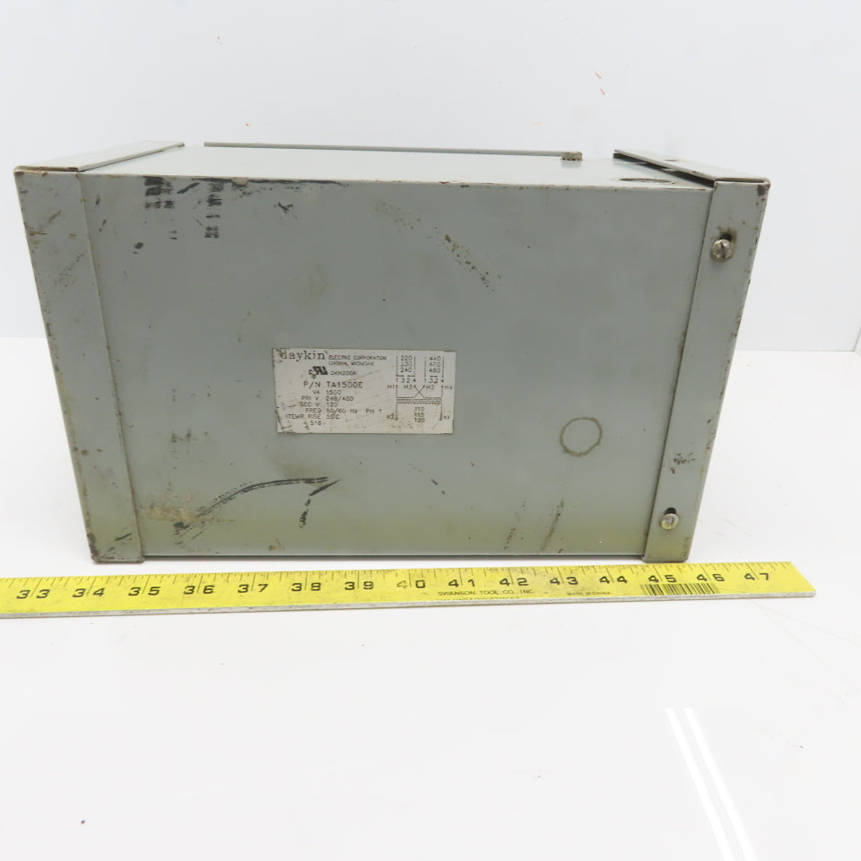 Daykin TA1500E Transformer 1500VA 220/480V Primary 110/120V 1Ph Secondary