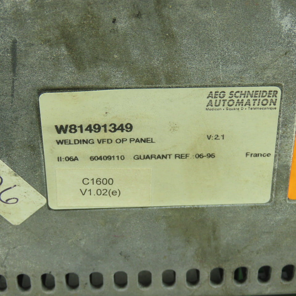 Telemecanique W81491349 Square D Welding VFD Panel Operating Interface