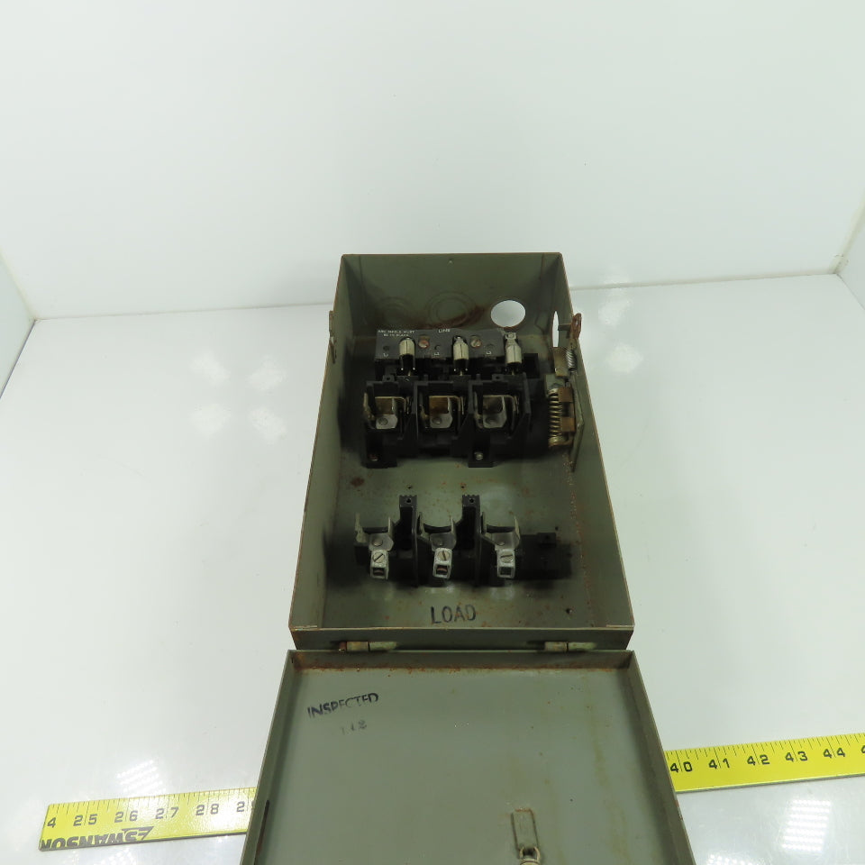 General Electric TH3362 Model 1 60A 600V 3P Fusible Safety Disconnect Switch
