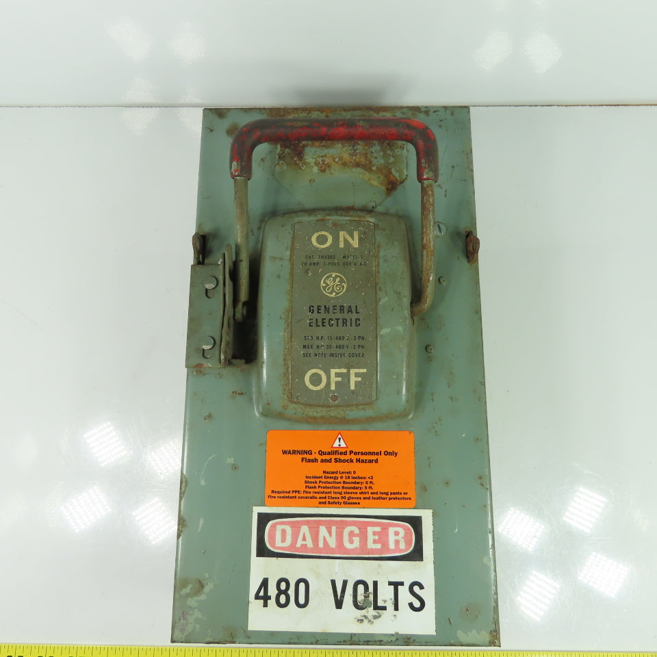General Electric TH3362 Model 1 60A 600V 3P Fusible Safety Disconnect Switch