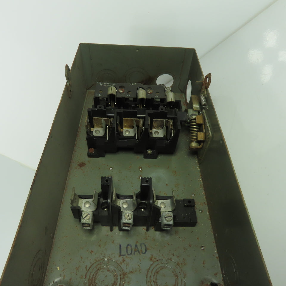 General Electric TH3362 Model 1 60A 600V 3P Fusible Safety Disconnect Switch