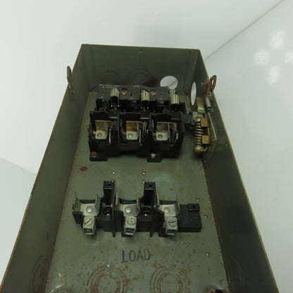 General Electric TH3362 Model 1 60A 600V 3P Fusible Safety Disconnect Switch