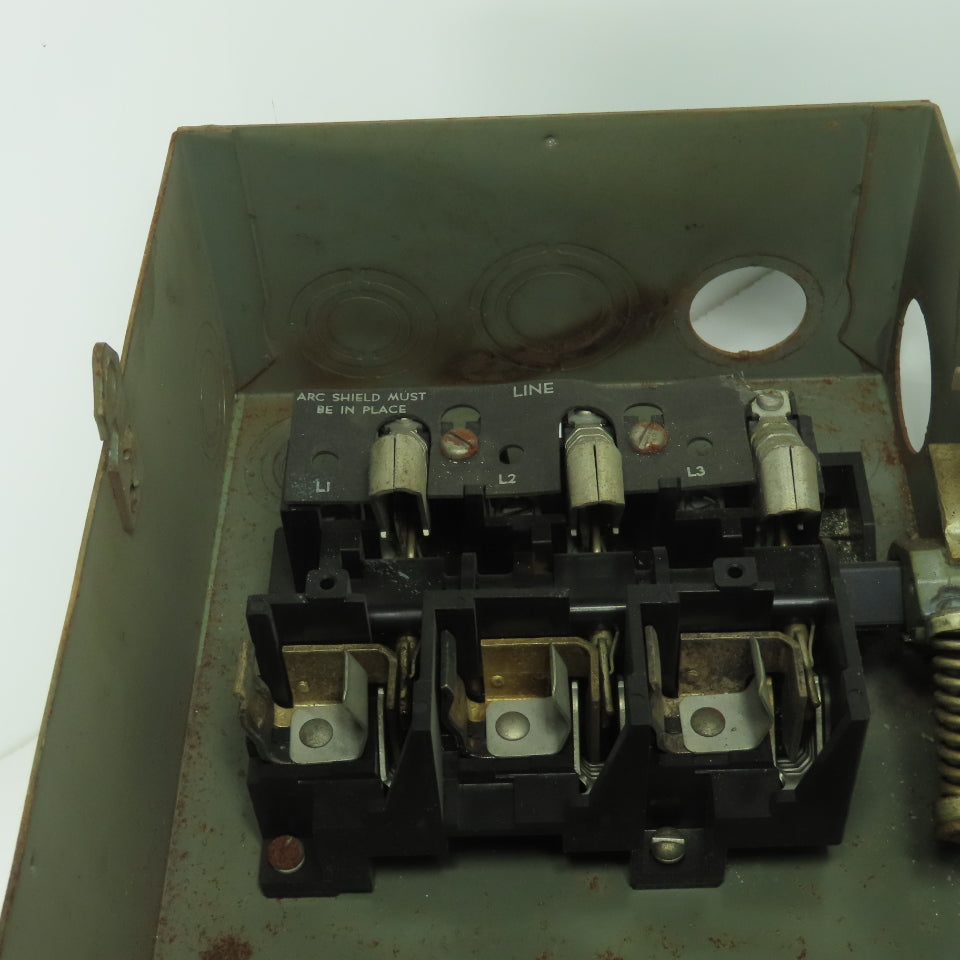 General Electric TH3362 Model 1 60A 600V 3P Fusible Safety Disconnect Switch
