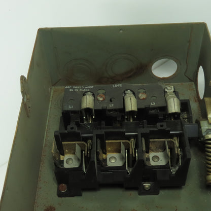 General Electric TH3362 Model 1 60A 600V 3P Fusible Safety Disconnect Switch