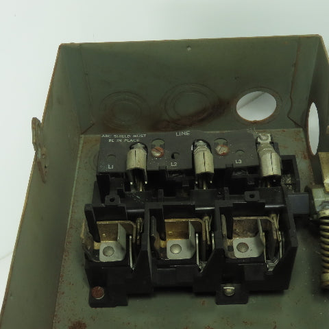 General Electric TH3362 Model 1 60A 600V 3P Fusible Safety Disconnect Switch