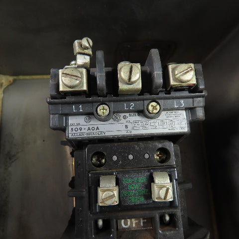 Allen Bradley 509-ACA Size 0 Non-Reversing Motor Starter Ser B 240V
