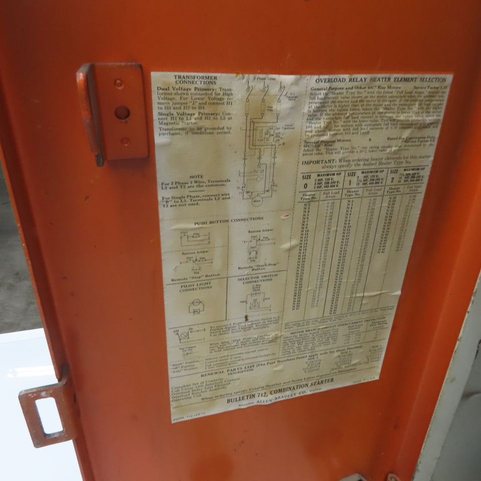 Allen Bradley 712-BAB2425 600V 3Ph 10Hp MAX Combination Starter Disconnect