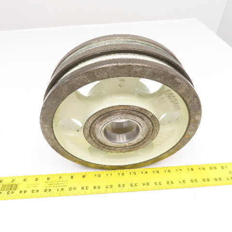 10-1/2" OD Cast Iron 2 Groove V-Belt Pulley 2-3/8" Bearing Bore