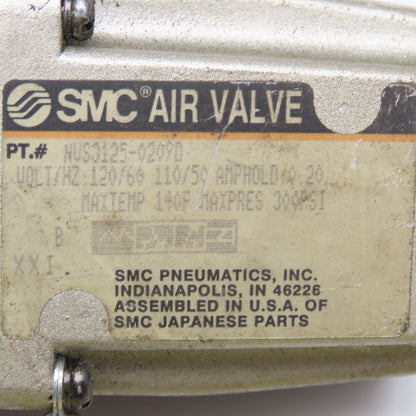 SMC NVS3125-0209D Pneumatic Solenoid Valve 1/4" NPT 110/120V Coil