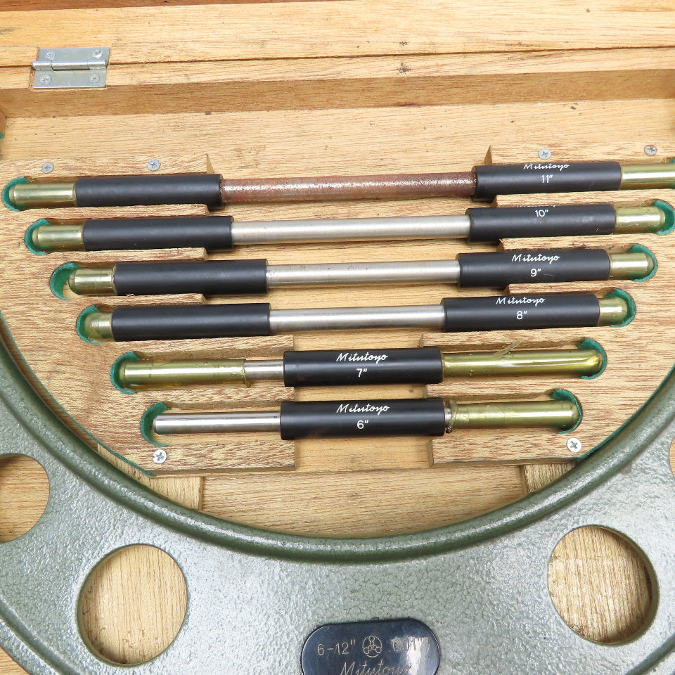 Mitutoyo 104-138A 6"-12" Outside Diameter Micrometer Kit .001"