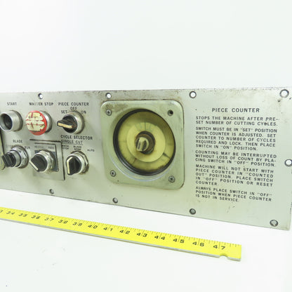 Marvel Bandsaw Operator Interface Control Panel