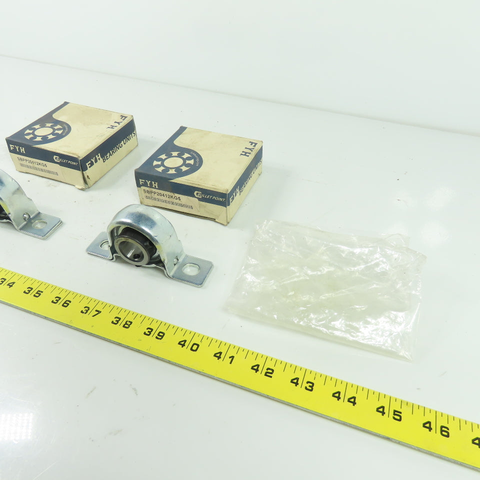 FYH SBPP20412KG5 Pillow Block Ball Bearing 3/4" Bore Lot Of 2