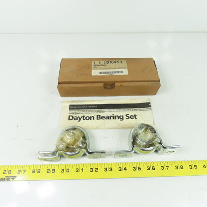 Dayton (1)5x413 Pillow Block Ball Bearing 1" Bore Set Lot Of 2