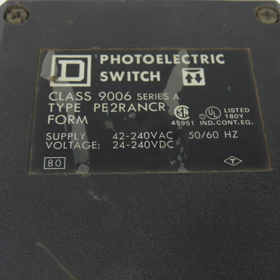 Square D 9006-PE2RANCR Ser A Photoelectric Switch Sensor 240VAC 240VDC 50/60Hz