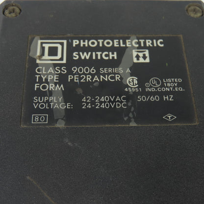 Square D 9006-PE2RANCR Ser A Photoelectric Switch Sensor 240VAC 240VDC 50/60Hz