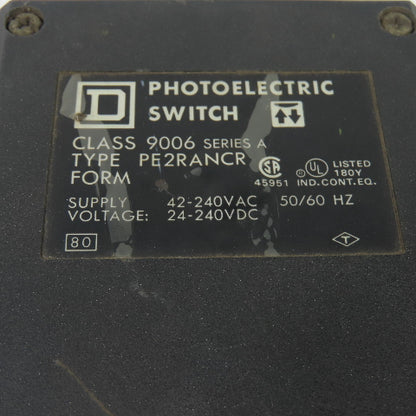 Square D 9006-PE2RANCR Ser A Photoelectric Switch Sensor 240VAC 240VDC 50/60Hz