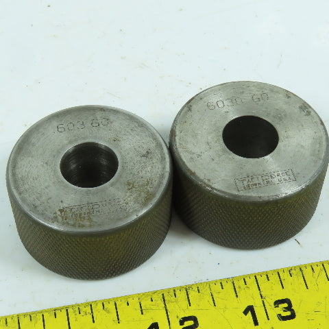 Taft-Pierce 0.6030" GO Smooth Bore Master Ring Gauge Lot Of 2