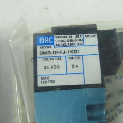 MAC DMB-DFFJ-1KD1 24VDC Solenoid Valve 120PSI 2.4W